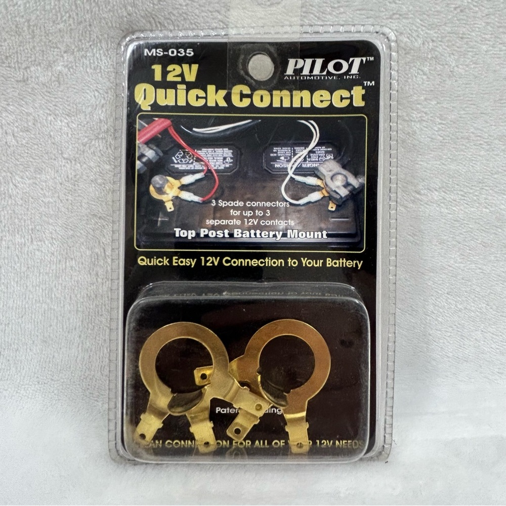 12V Quick Connect 3 Spade Side Post Battery Mount Pilot Automotive MS-035 Max 20